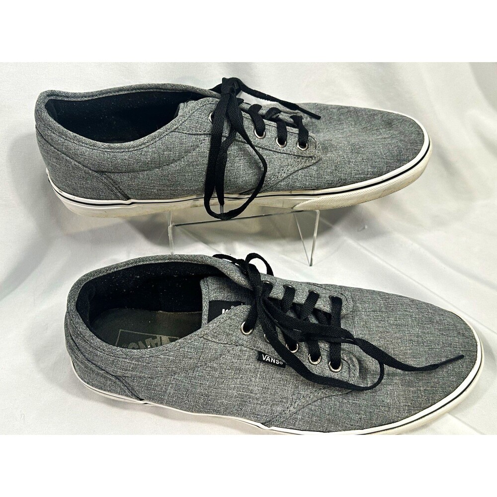 Vans Atwood Gray Chambray Low Top Skate Shoes Sneakers Men’s Size 12